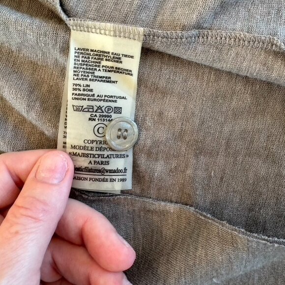Majestic Paris for Neiman Marcus  Gray Linen Cardigan 4 - Picture 8 of 9